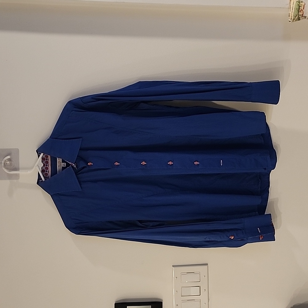 COtON DOuX royal blue French cotton shirt
